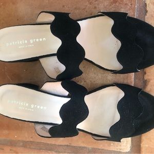 Patricia Green brand new black suede sandals. Only worn around the house.